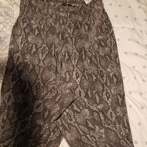 Isaac Mizrahi Live Women's Grey Snake Printed Leggings Size 8